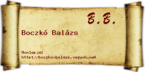 Boczkó Balázs névjegykártya